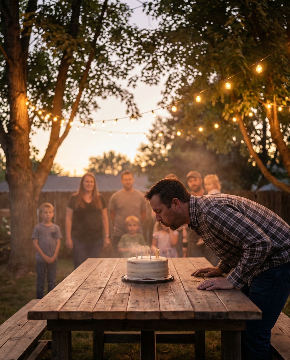 backyard string lights photo