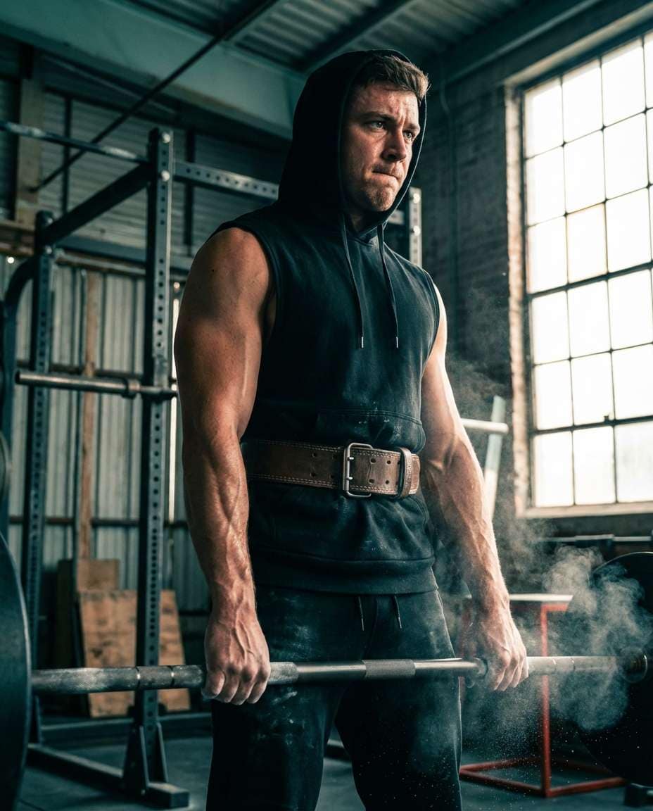 cinematic deadlift moment photo