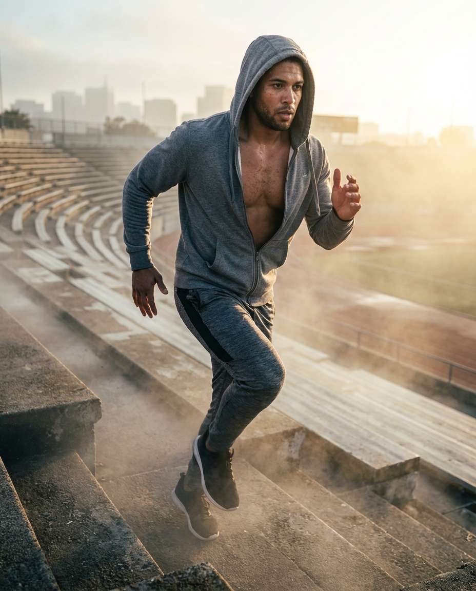 cinematic stair sprint photo