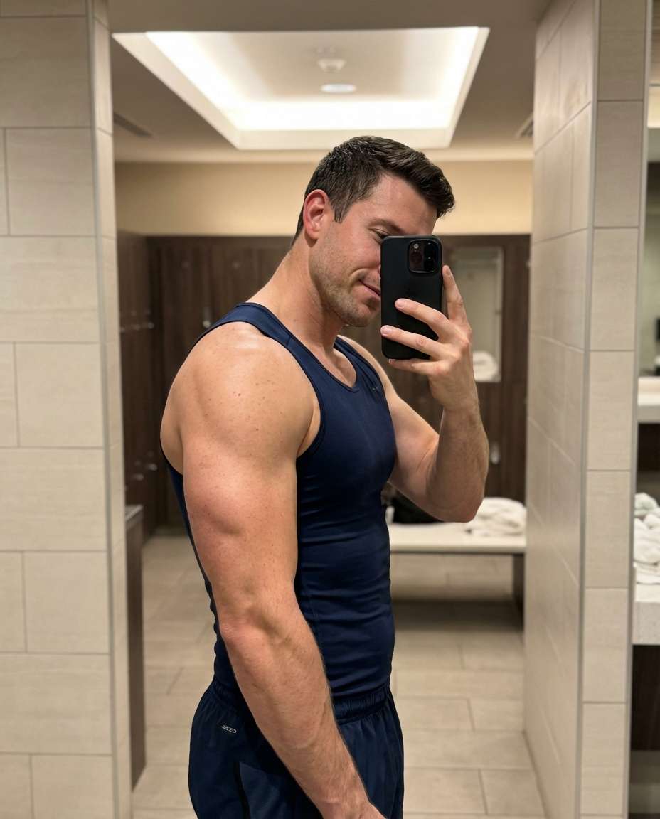 mirror pump selfie photo