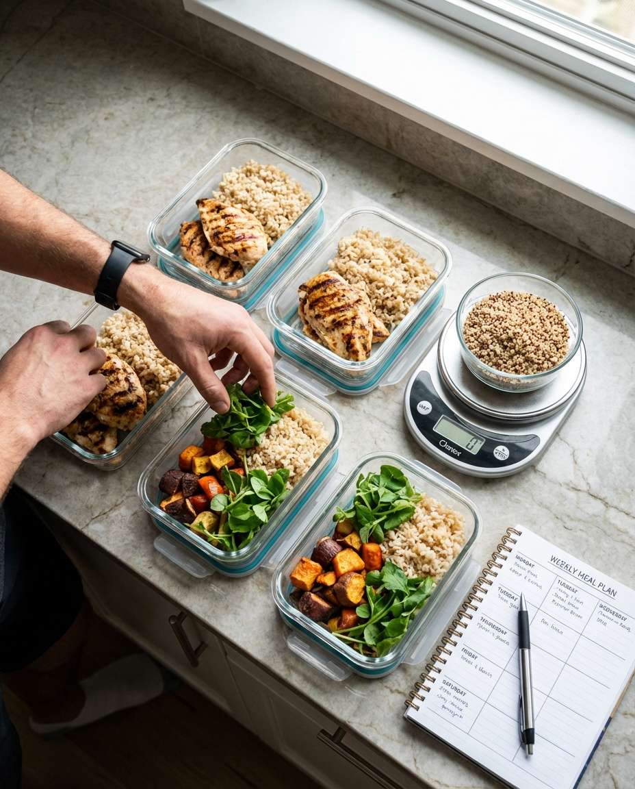 meal prep flat lay photo