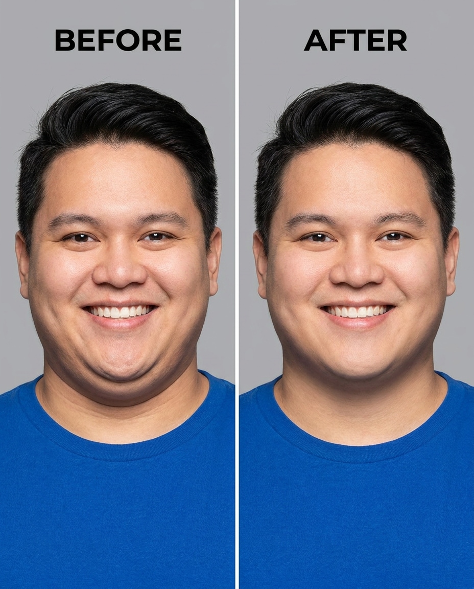 smile without bunching photo