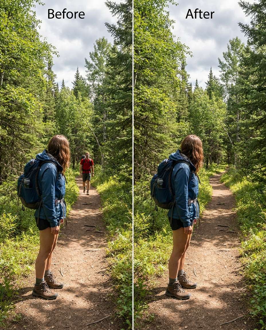 trail hiker removal photo