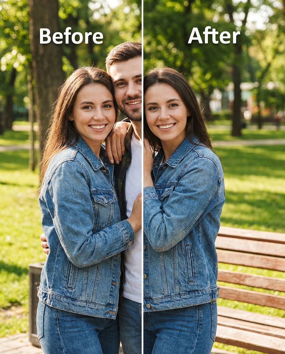remove ex beside me photo