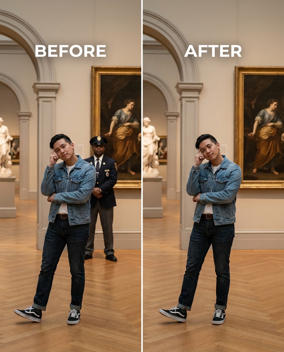 museum crowd remove photo