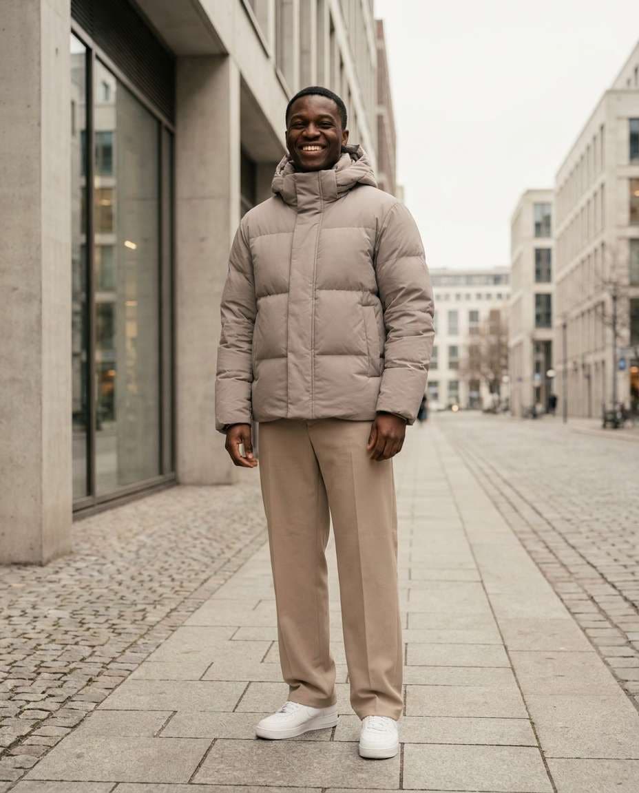 neutral capsule outfit photo