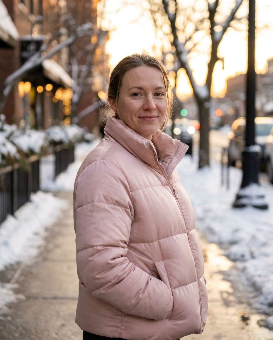 soft pink winter glow photo