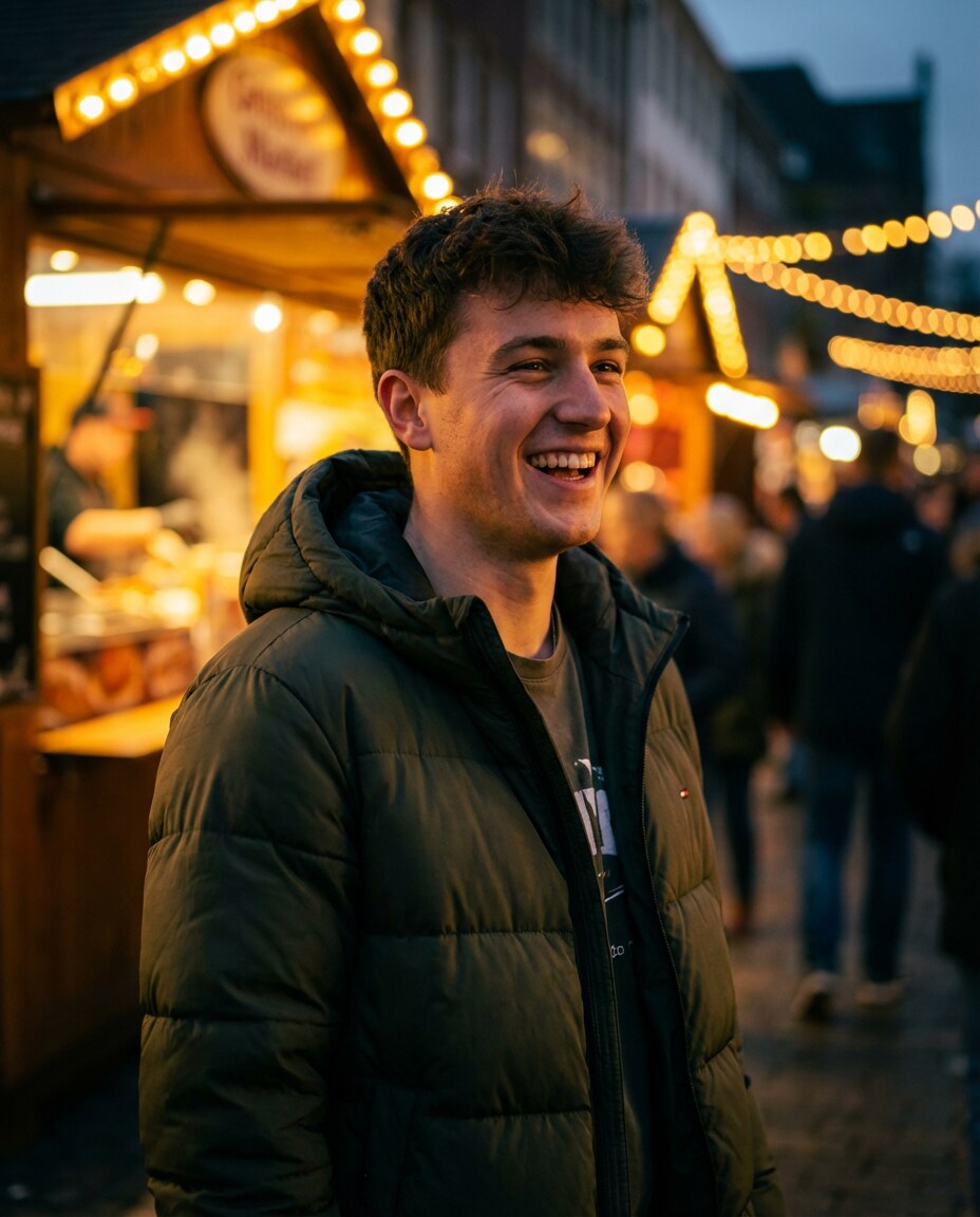 street market evening photo