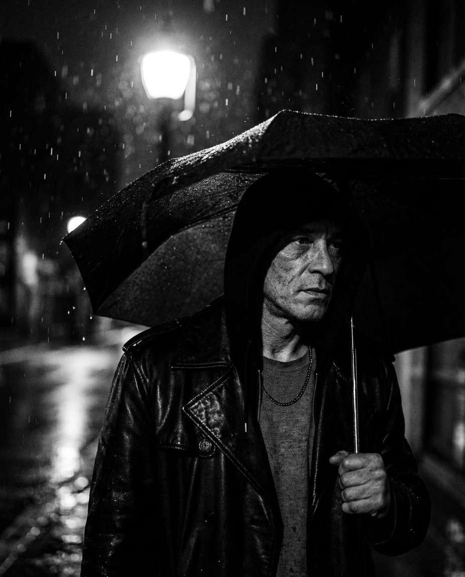 moody noir rain photo
