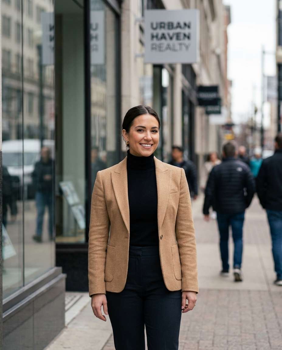 downtown street style photo