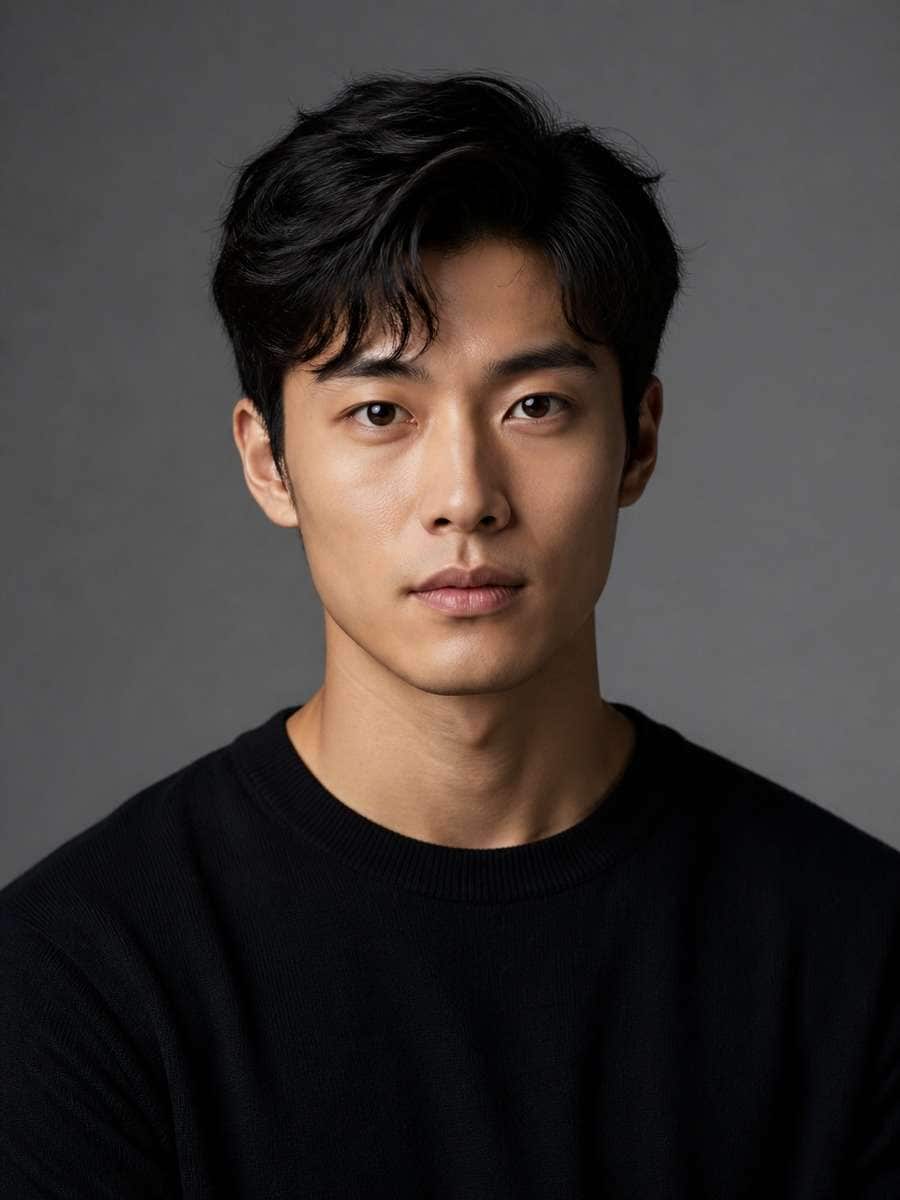 Minimalist Gray Backdrop Portrait photo