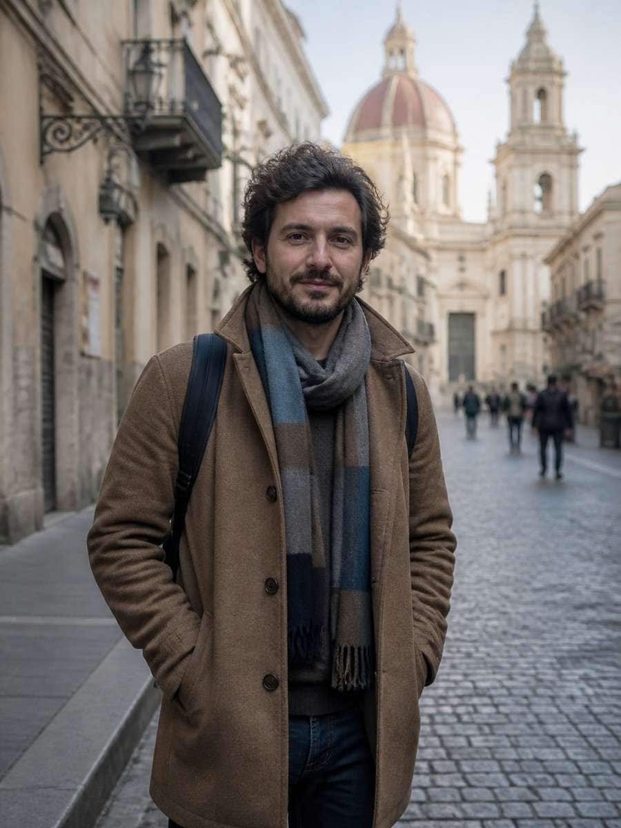 Travel Portrait in a Historic Street photo