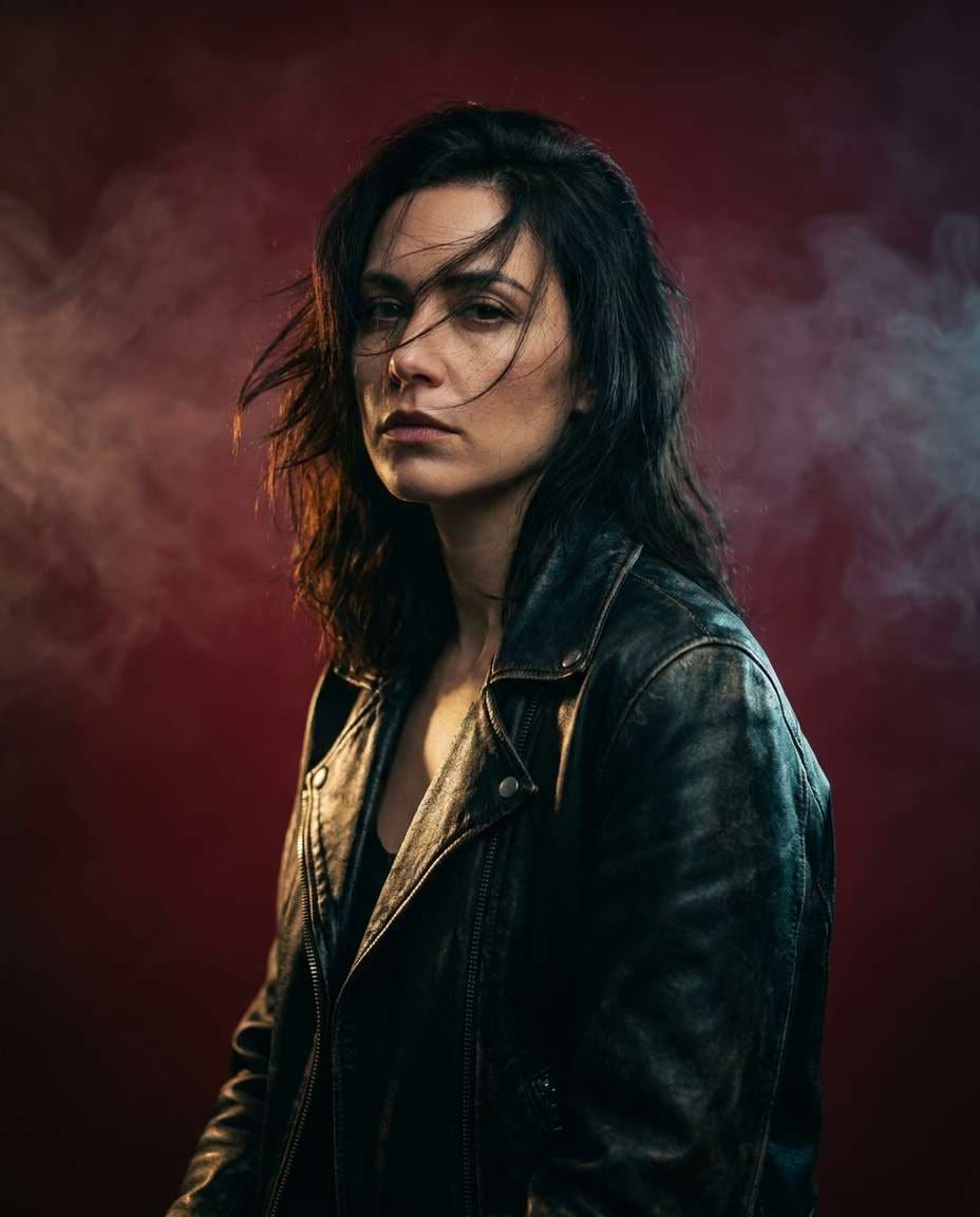 cinematic crimson smoke photo