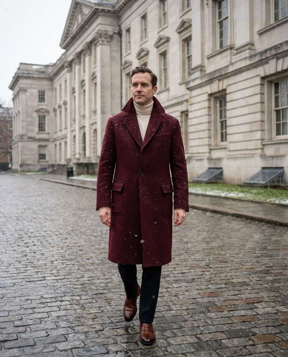 old money winter walk photo