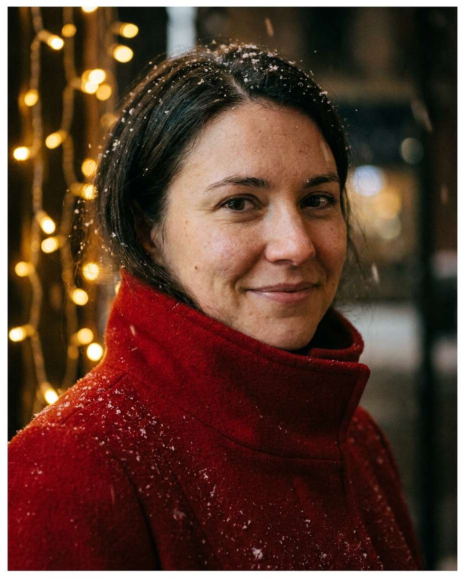 winter night portrait photo