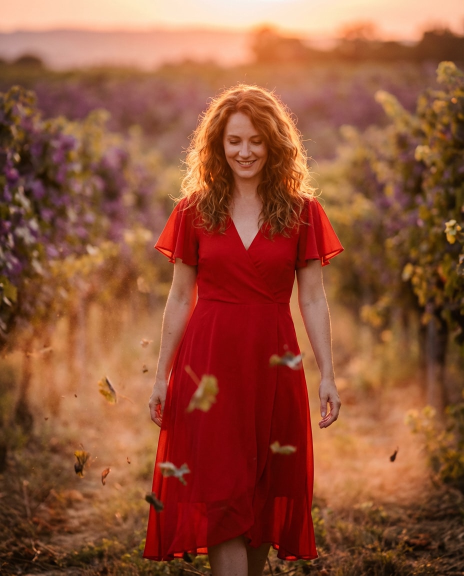 sunlit vineyard walk photo