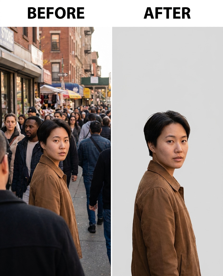street crowd removed photo
