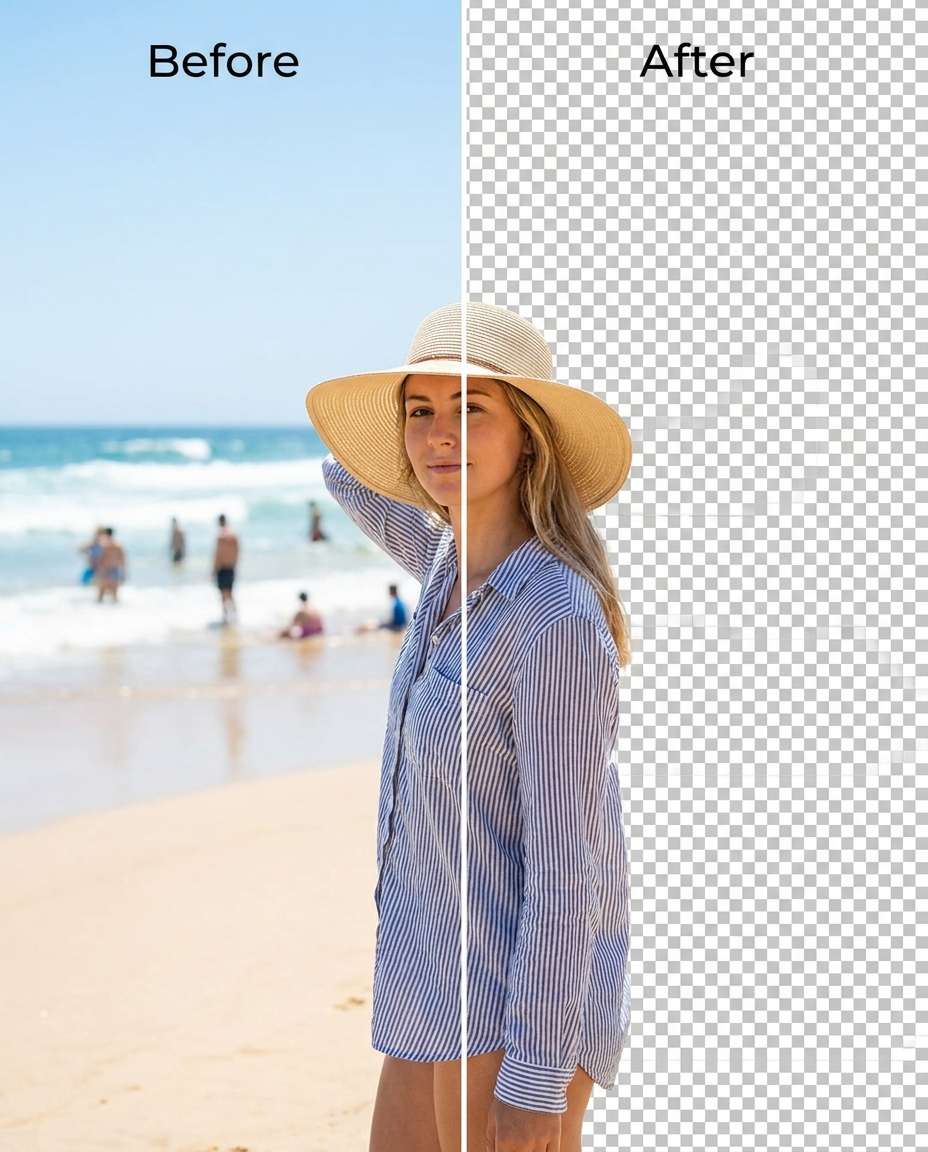 beach distraction removal photo
