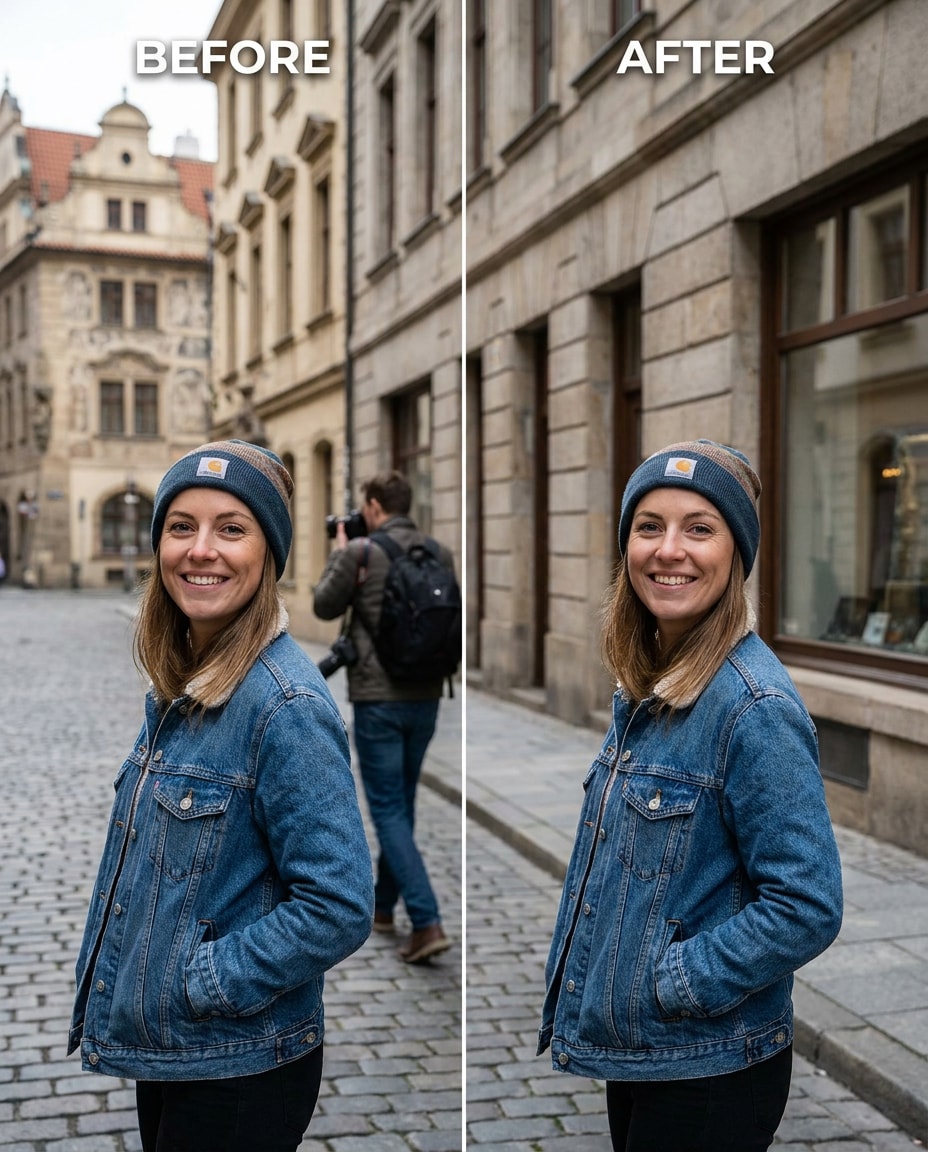 tourist in background photo