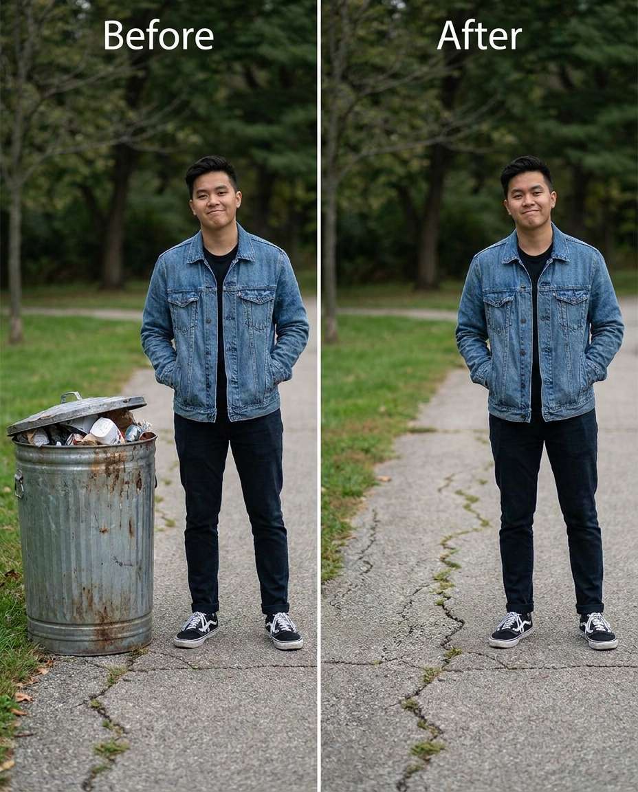 trash can removal photo