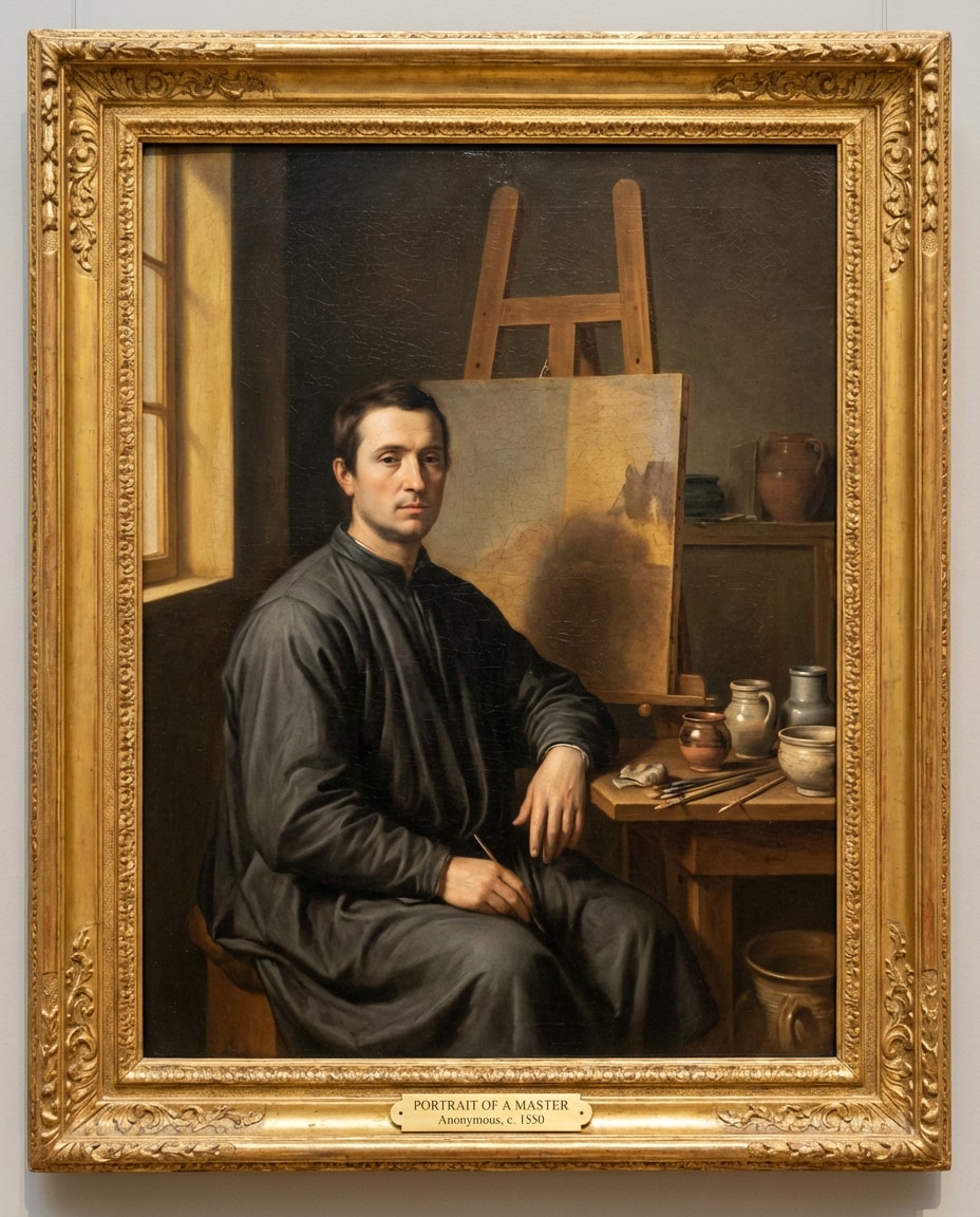 painters studio scene photo