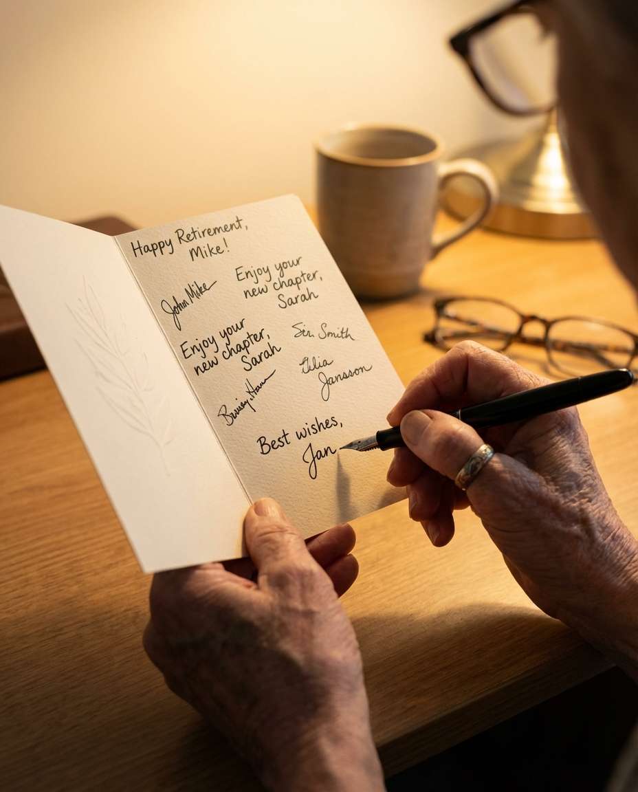 signed message closeup photo