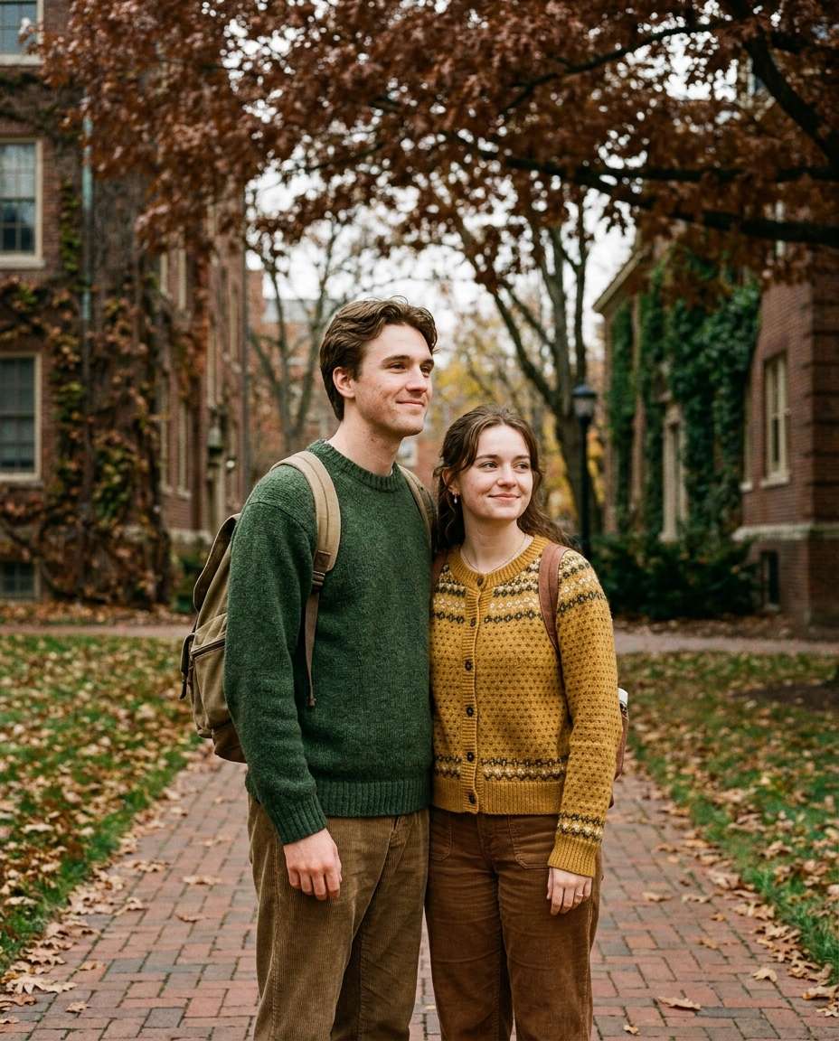 autumn campus sweethearts photo