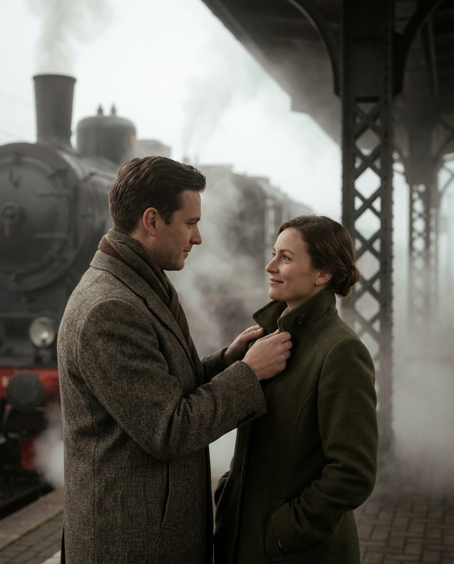 vintage train platform photo