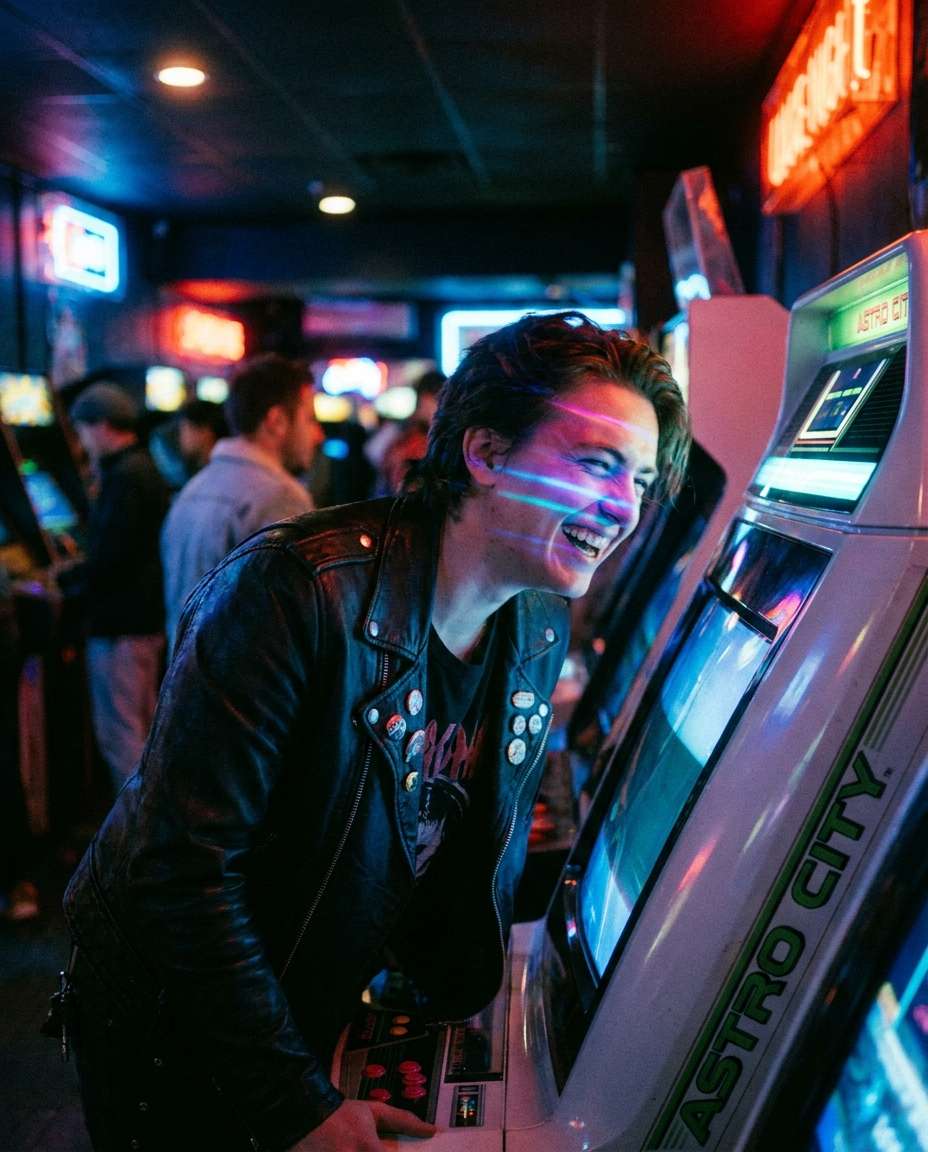 80s arcade night photo