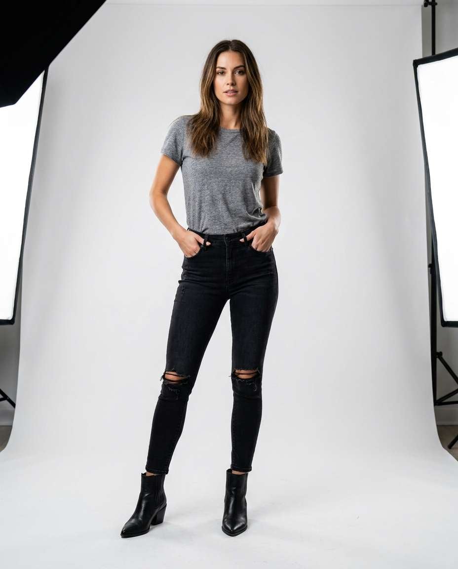 minimalist studio denim photo