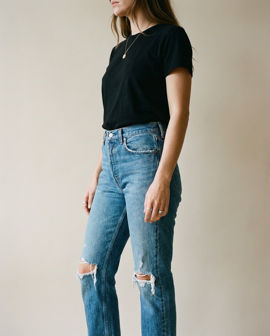 clean knee rip focus photo