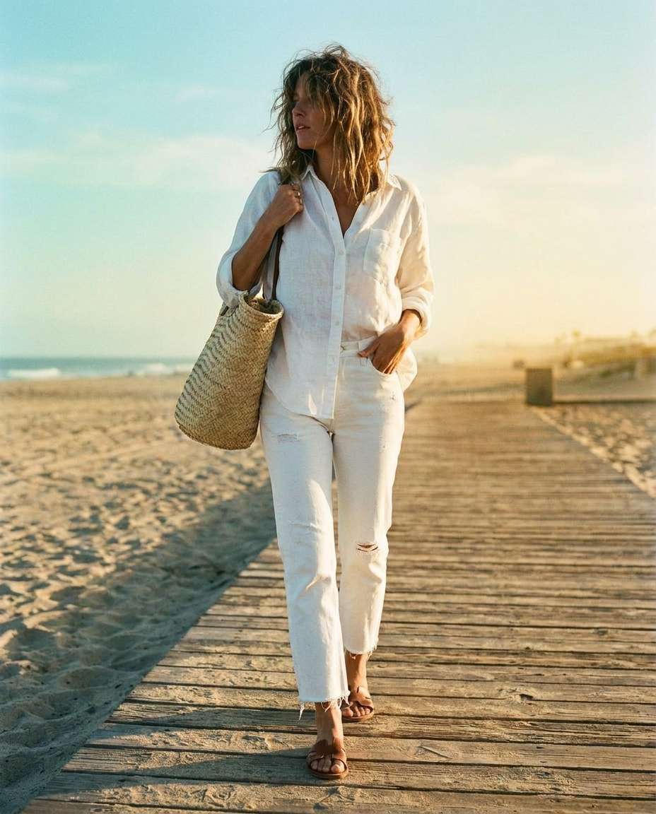 beach boardwalk denim photo