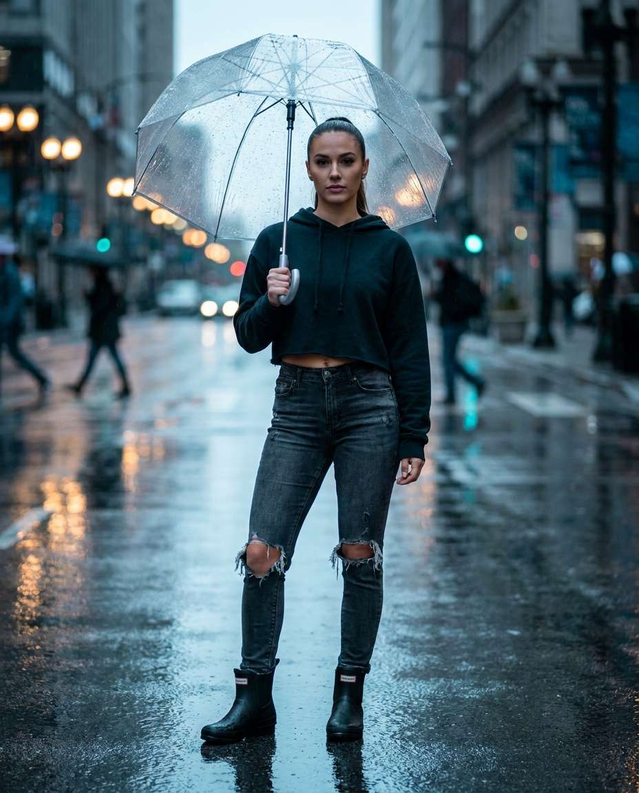 soft rain street photo