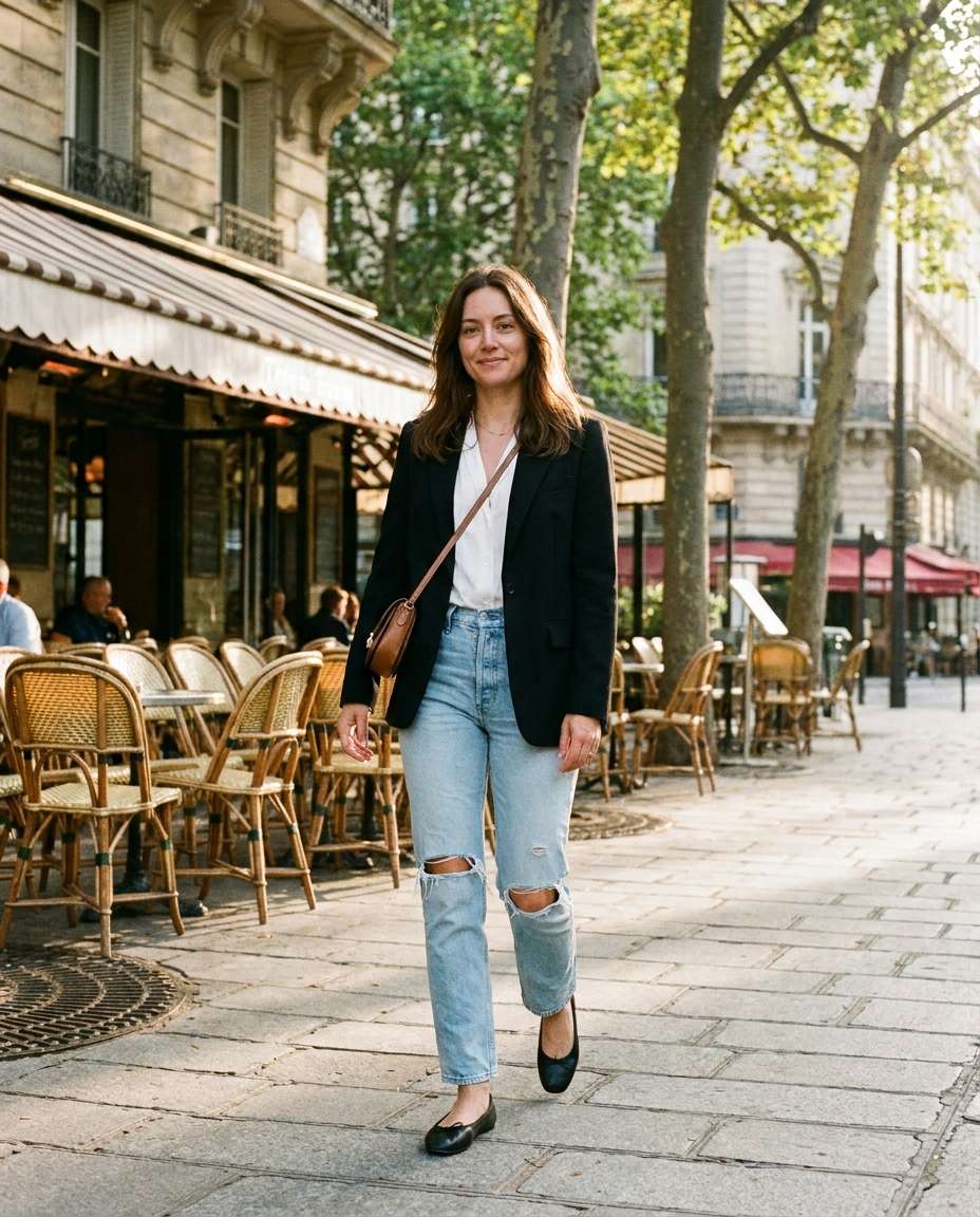 paris sidewalk chic photo
