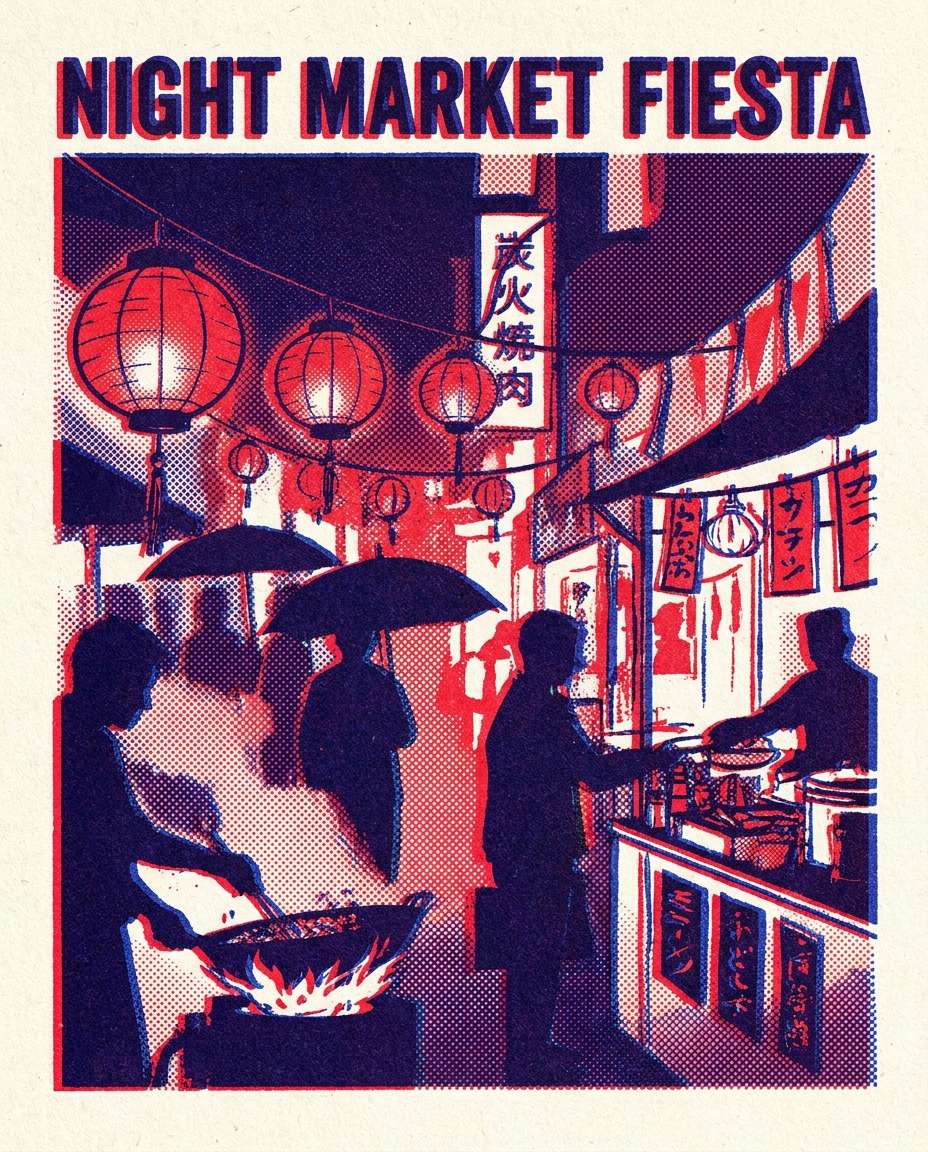 night market scene photo