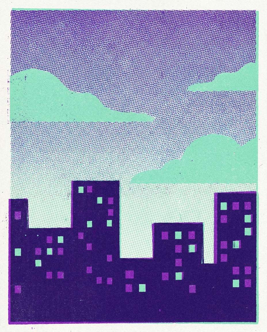 dreamy city skyline photo