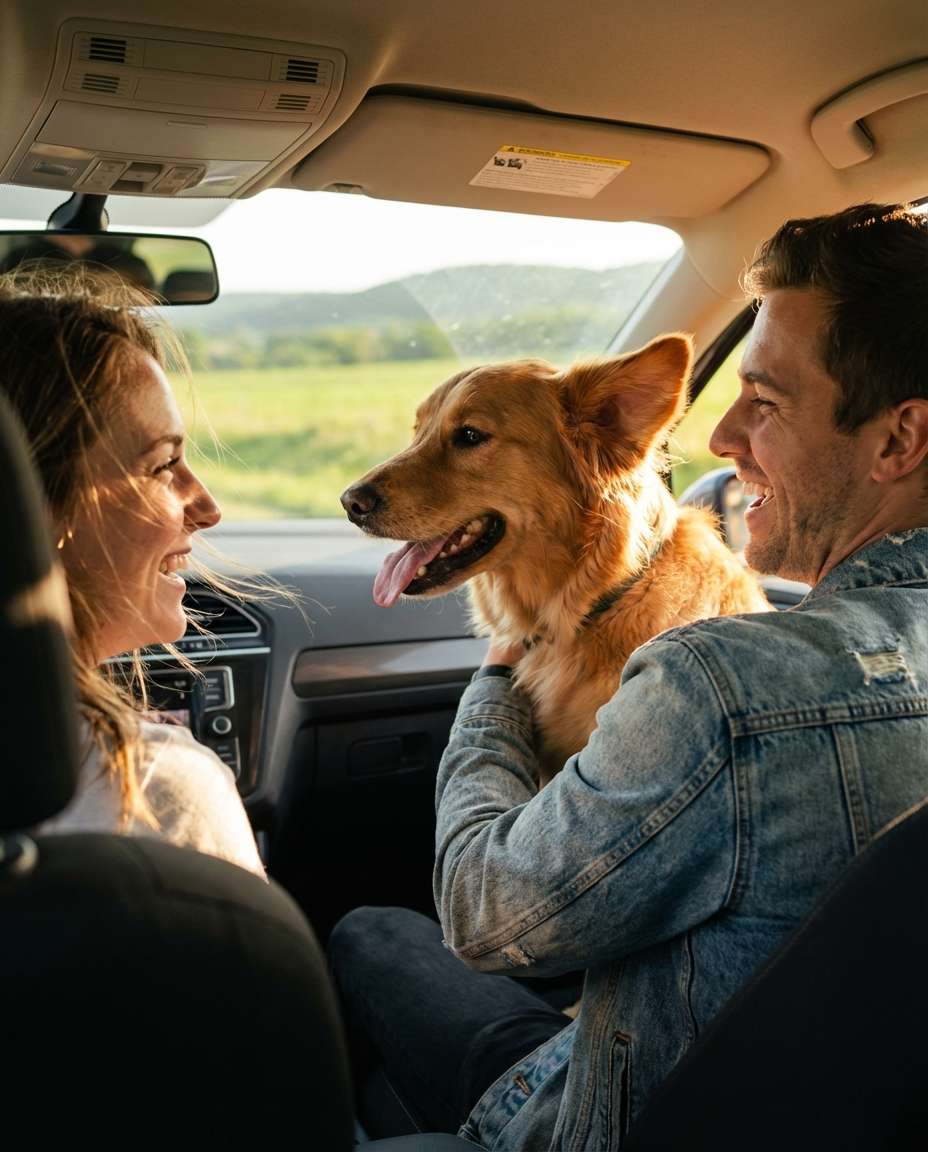 dog head out window photo