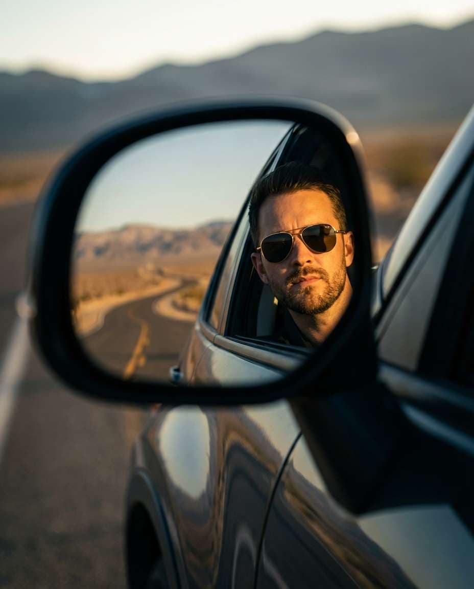 mirror reflection shot photo