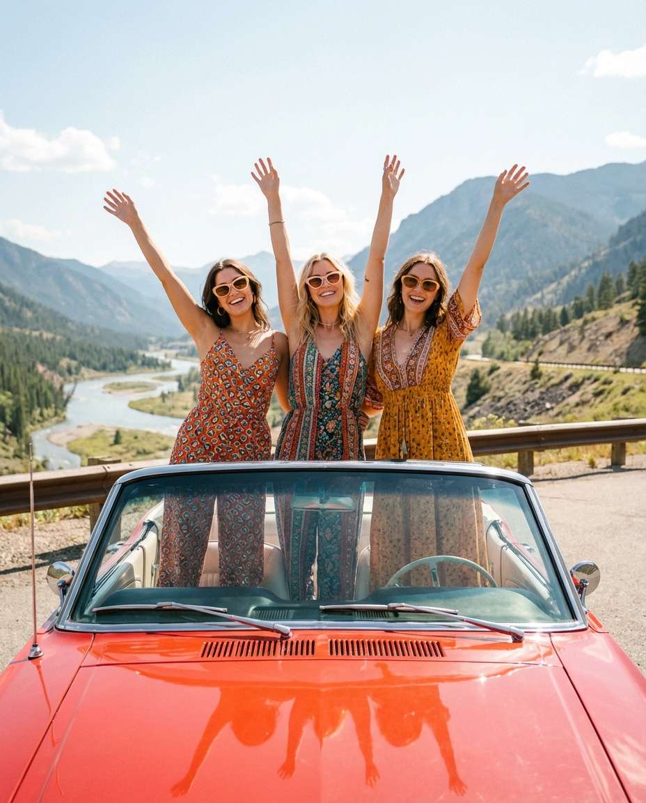 convertible friends moment photo