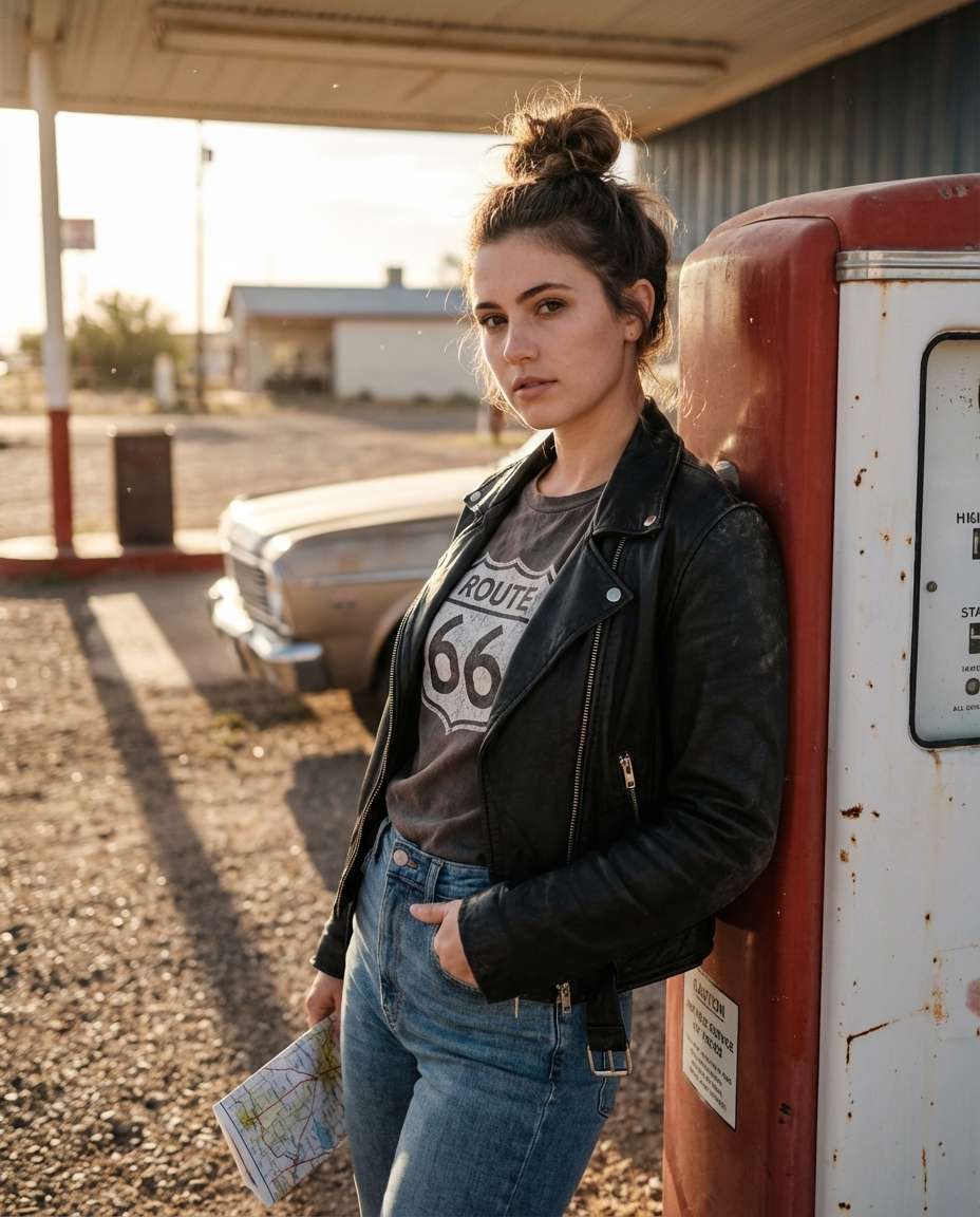 gas station portrait photo