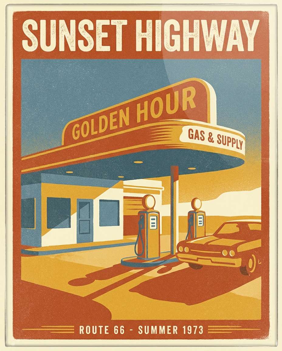 retro gas station photo