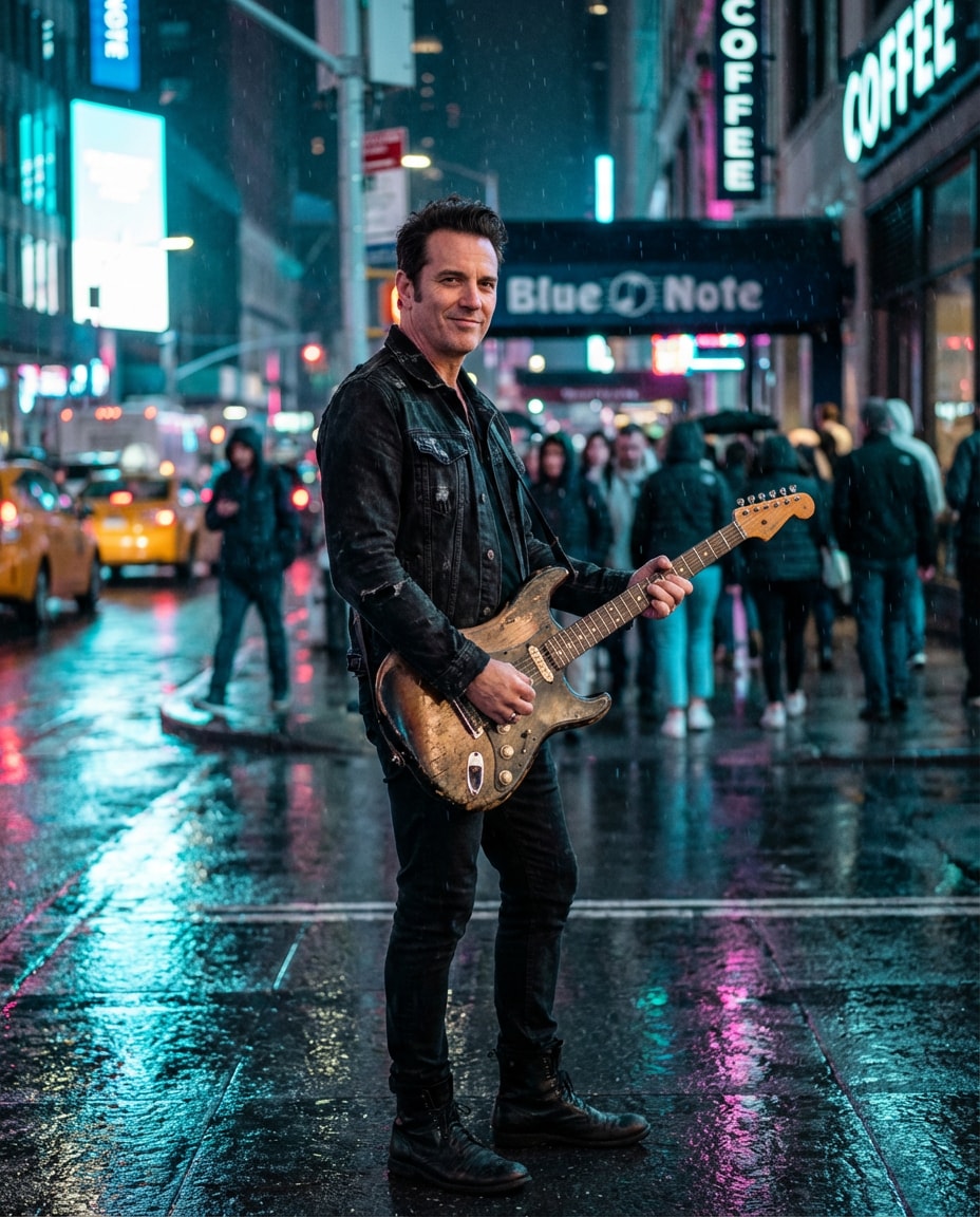 rainy street rockstar photo