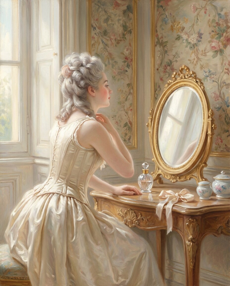 boudoir mirror pose photo