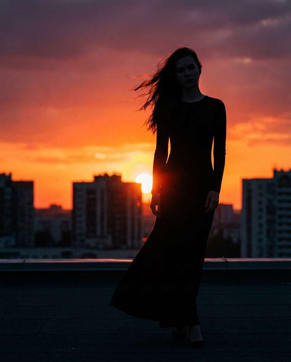 silhouette sunset drama photo