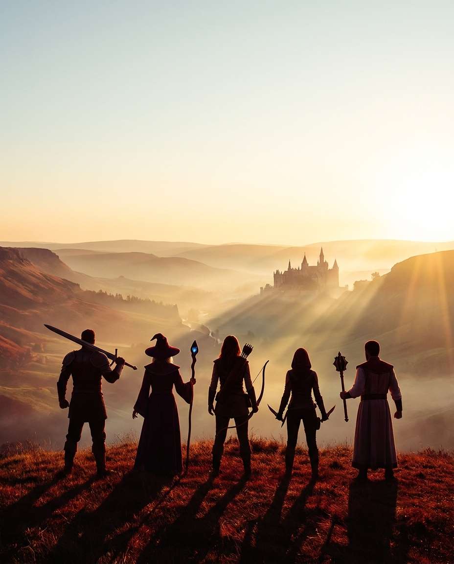 final party silhouette sunrise photo