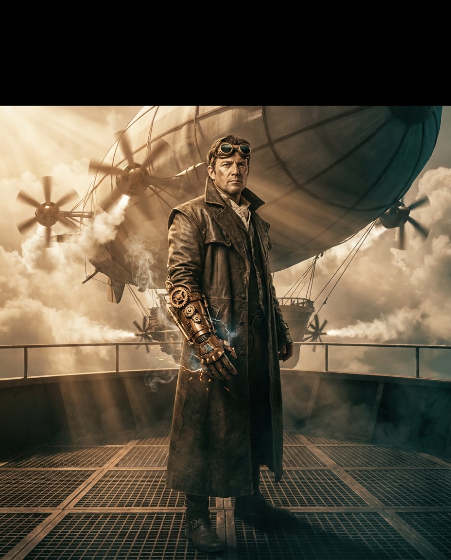 steampunk airship captain photo