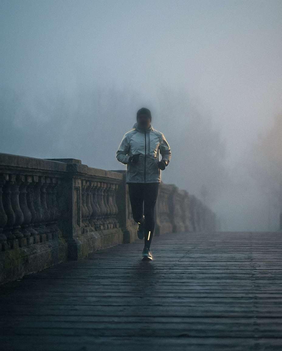 foggy bridge run photo