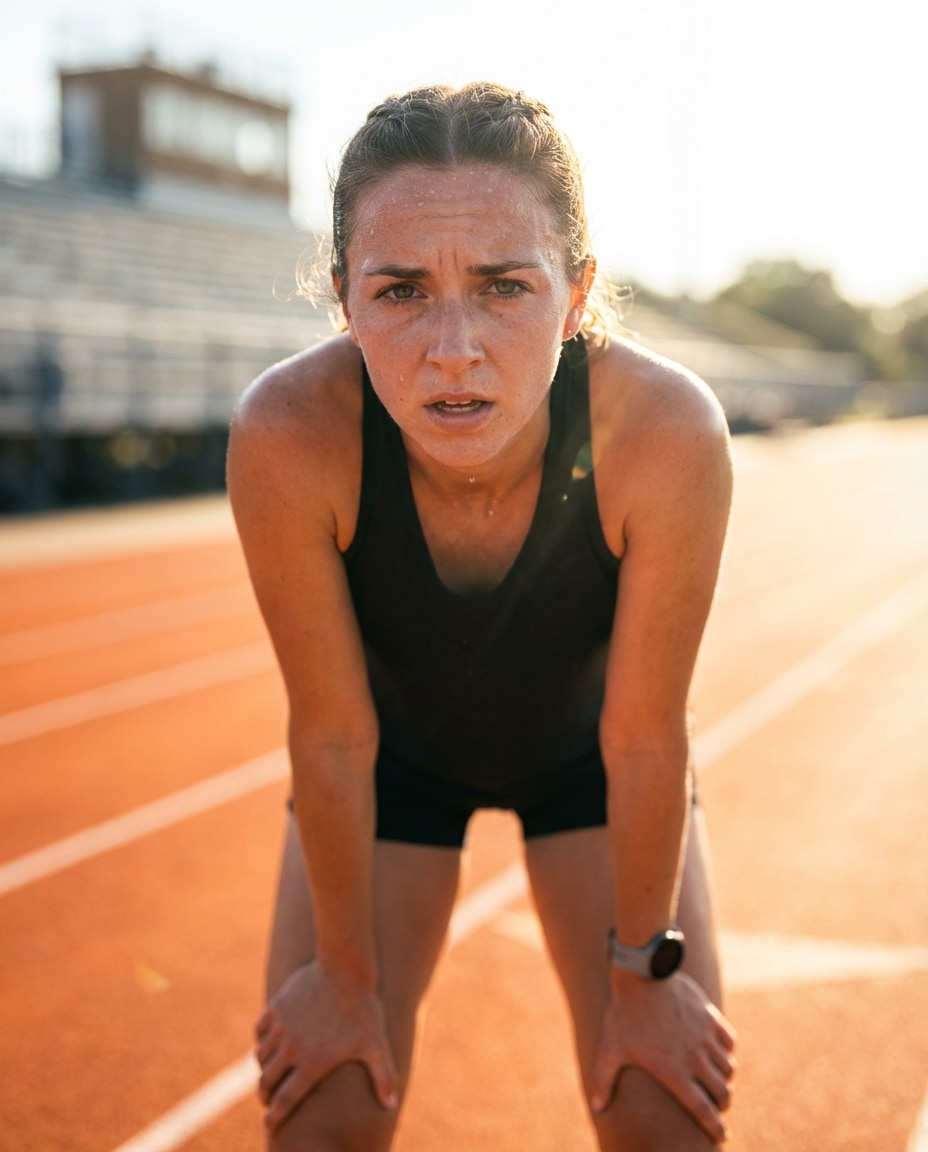sunlit track portrait photo