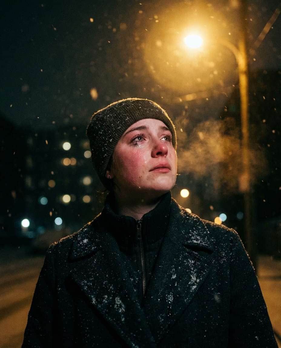 snowy night regret photo