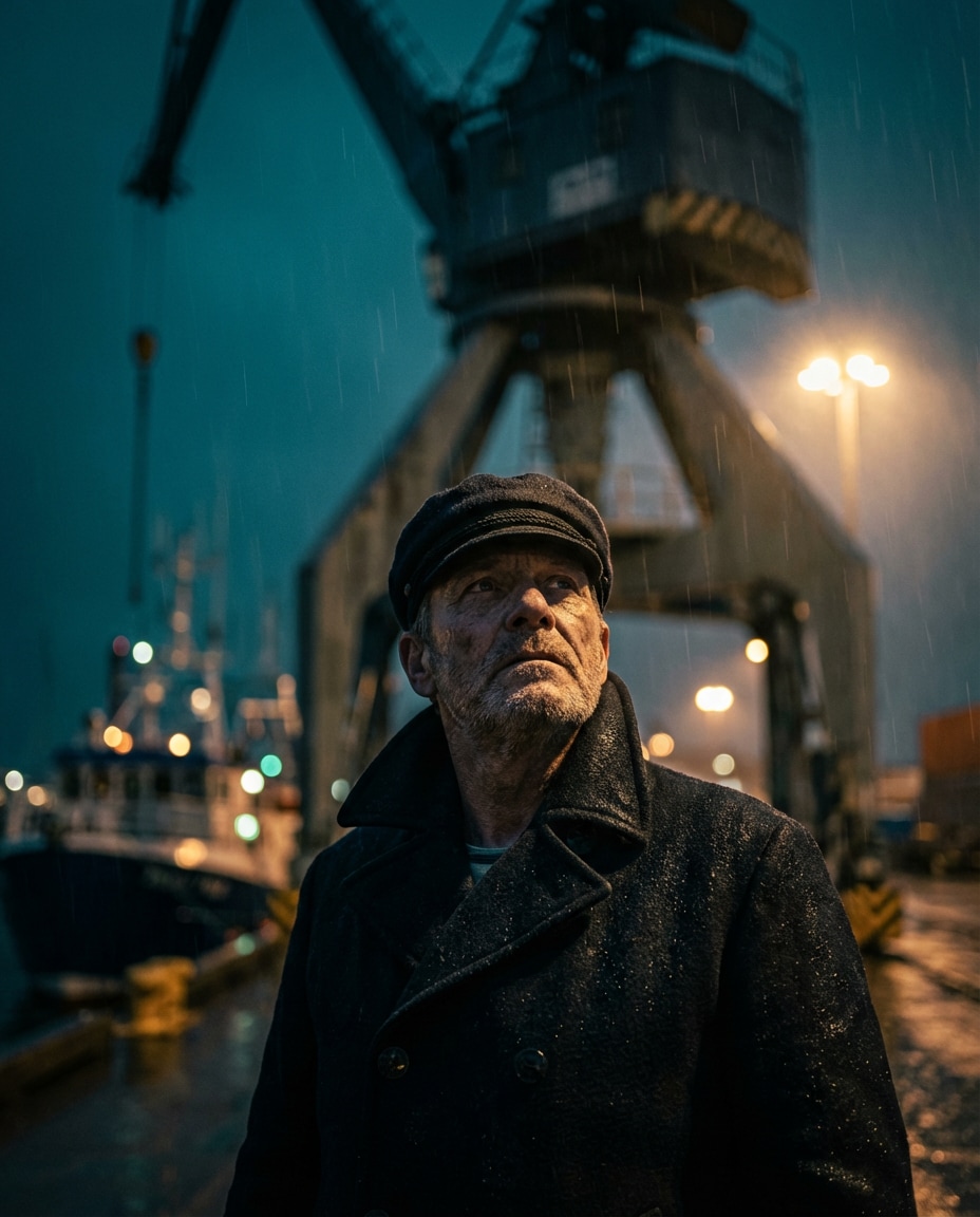 rainy dock noir photo